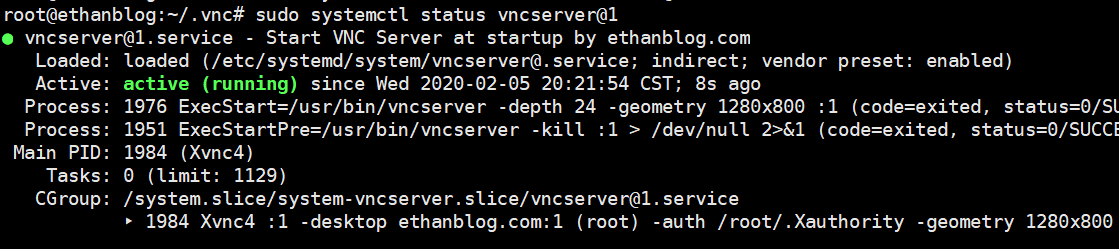 VNC Viewer systemd 运行状态